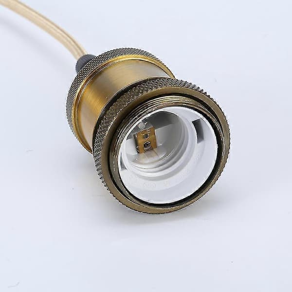 Pendant Lamp Metal Hanging Lamp E27 Lamp Holders with Cable, Lamp Holder Adjustable 90cm Bronze Braided Ceiling Hanging Socket, for Ceiling Lighting