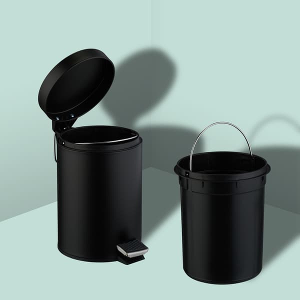 Pedalspand til badeværelse, 3L mat metal