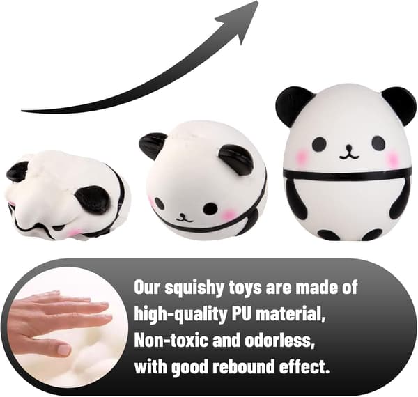 (Hvit+Blå, Stor) Squishies Panda Egg Galaxy Collection Nyhet Stressreduserende Leker og Gadgets Kawa
