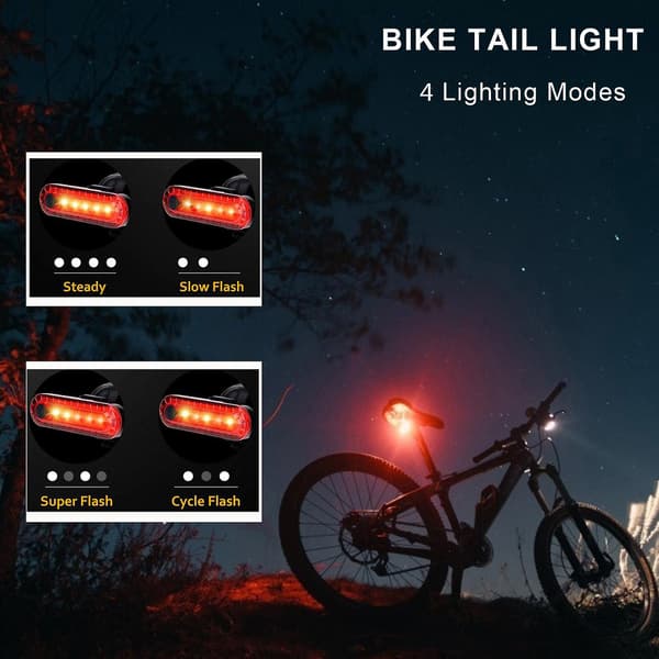 Sykkellampesett, USB-oppladbar supersterk LED vanntett frontlykt-FY-
