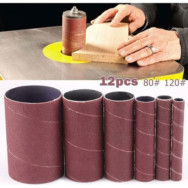 Oscillerende slipehylser - LUSKYKA® - 12-dels sett - 80 og 120 korning - 11,4 cm lengde