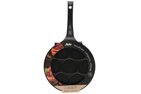 Pancake Pan - Pancake Griddle 26 cm – Maku Kitchen Life | For 7 small pancakes Svart black