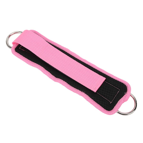 Exercise Foot Straps for Cable Machine Double D-Ring Adjustable Neoprene Ankle Straps (Pink)