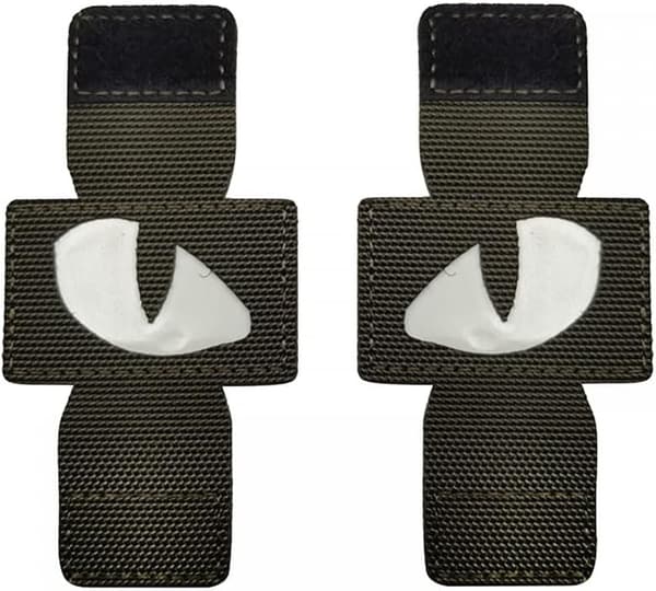 2 st militära taktiska patchar, reflekterande tigerögon moralpatchar för kläder ryggsäck armband
