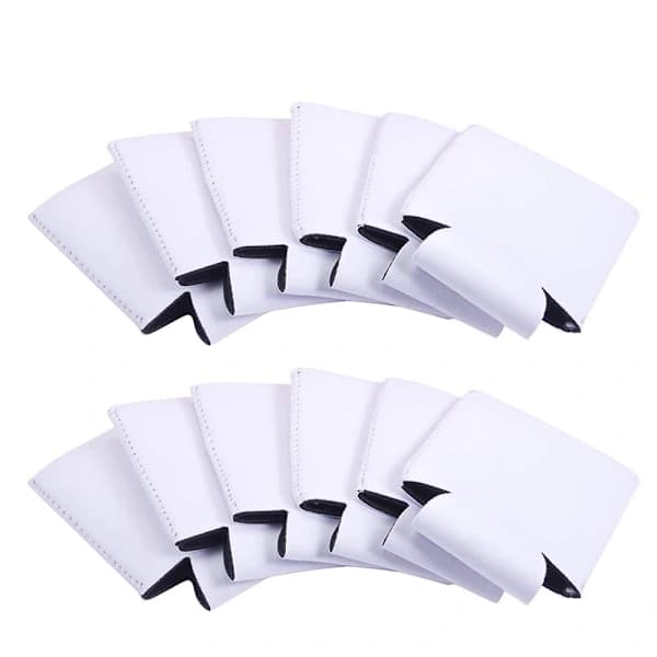 Sublimation Blank Can Coolers 12-pack 3mm Neoprene Foldable Drink Sleeves for DIY Party Camping White White