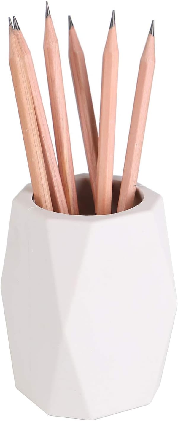 Silikonpennholder Geometrisk pennekopp for kontorpult Stasjonær arrangør Sminkebørsteholder