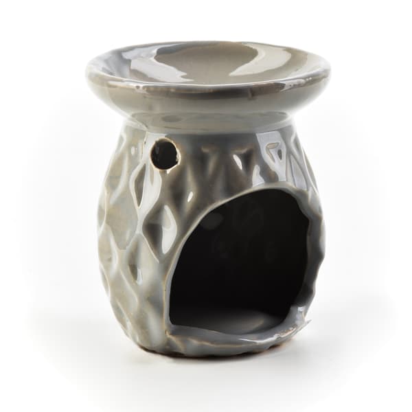 Duftende keramisk aromalampe 6,8x6,8x8 cm - Grå