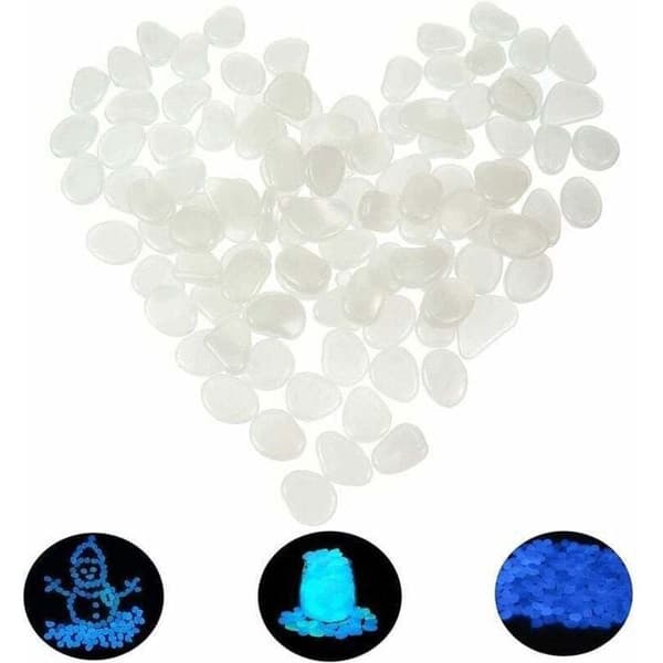 Dekorative fluorescerende steiner - LUSKYKA® - 300 stykker - Fluorescerende - Selvlysende i mørket