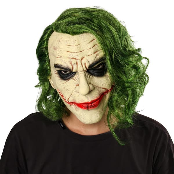 The Dark Knight Batman Joker Latex Maske Hodeplagg COS
