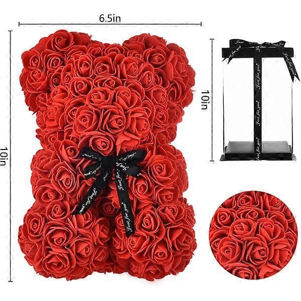 Rosenbamse Mors Dag Valentinsdag, med æske (rød)