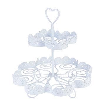 Muffinstre Muffinsstativ 12 stk Cupcakes Stativ Liten Hvit Vit white