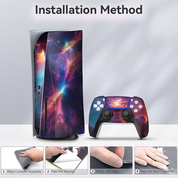 PS5 Skin - Disc Edition Grøn Anime Konsol og Controller Beskyttelsestilbehør Komplet Sæt til PS5 Controller Kompatibilitet (FMY)
