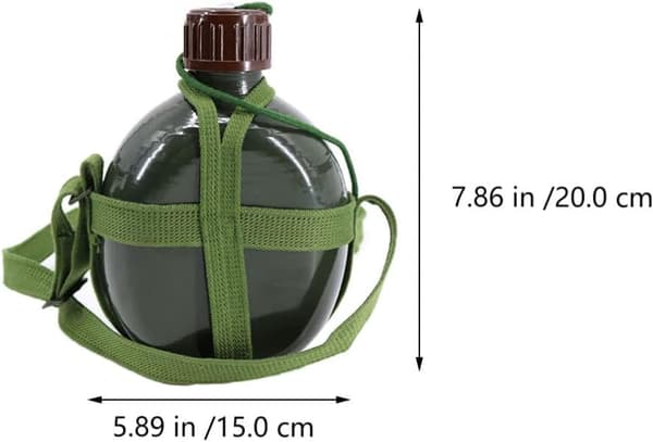 Vandflaske Kedel Kantin: med bærerem til vandring camping udendørs vandbeholder 1L tilfældig farve