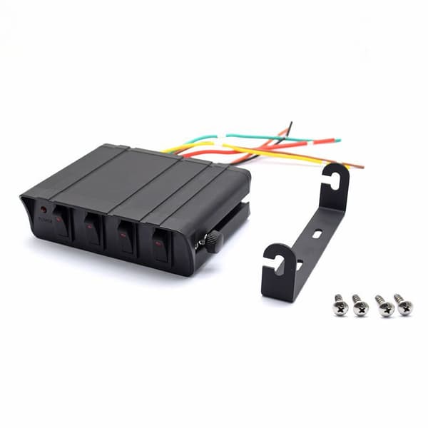 4-veis 12V vippebryter [20 Amp maks.] [12 AWG-kabler] [12 Volt DC] SPST På/Av vippebryterpanel for bil