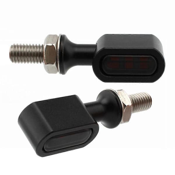 Mini LED-blinklys - Røgfarvet linse Sort hus til Cafe Racer Motorcykel