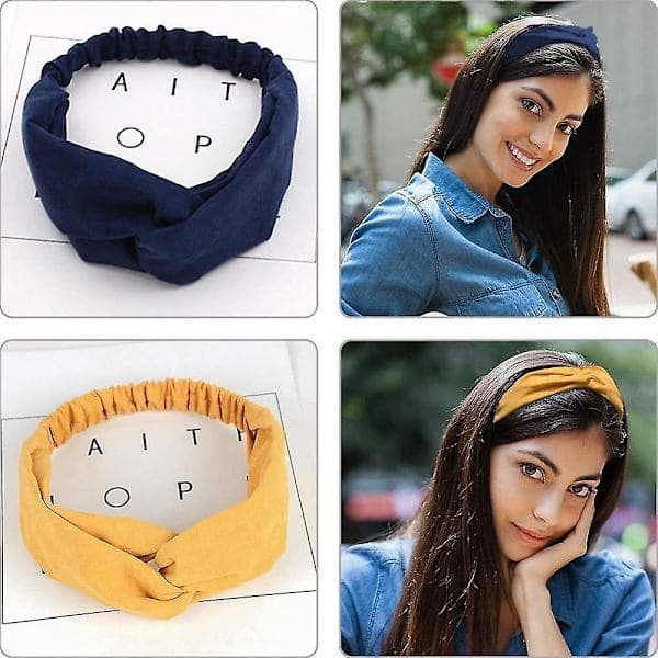 Vintage elastiska hårband, vridna pannband