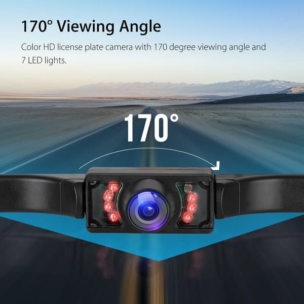 Wireless Backup Camera, 5\" Rear View Camera Monitoring System, 7 LED Infrared Parking Cameras with Super Night Vision