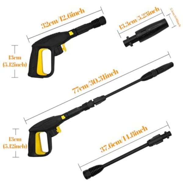 Replacement Gun for Pressure Washer with Extension Lance, Quick Connect, Compatible with Kärcher K2 K3 K4 K5 K6 K7 150 Bar 2175 PSI