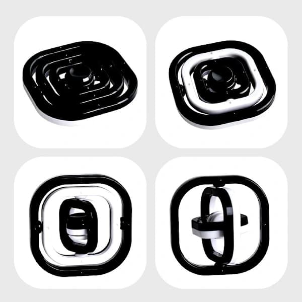 3D uendelig flip sort/hvid fingerspinner, kreativ fingerspidsspinner, dekompressionslegetøj