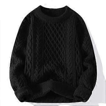 Hettegenser for menn, løs uformell genser (4XL Svart)