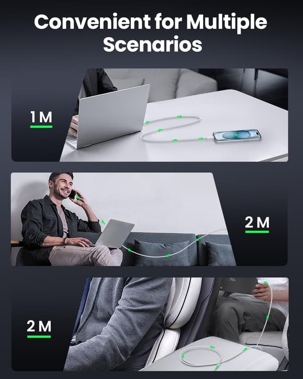 iPhone 15 -latauskaapeli 20W [3 kpl 2M+2M+1M] USB C - USB C -kaapeli PD3.0 QC4.0 pikalataus-FY-