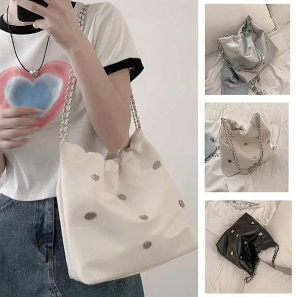 Kvinnlig Bucket Bag Axelväska SILVER Silver