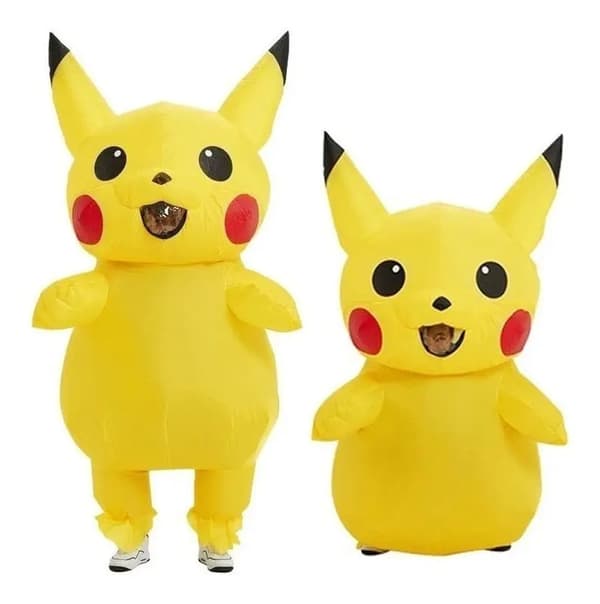 Gul Oppustelig Pikachu Maskotdragt Anime Cosplay