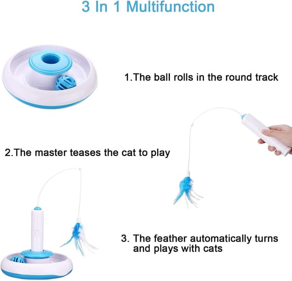 Interactive Indoor Cat Toy with Electric 360° Rotating Feather and