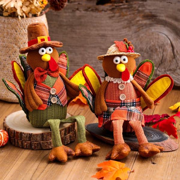 2 stk Thanksgiving-dekorasjon Ansiktsløs dukkeform Høstfestdekor