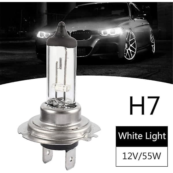 H7 Halogen Headlight Bulbs 12V 55W Long Life 4300K Bright White for Car Low Beam High Beam 10-Pack