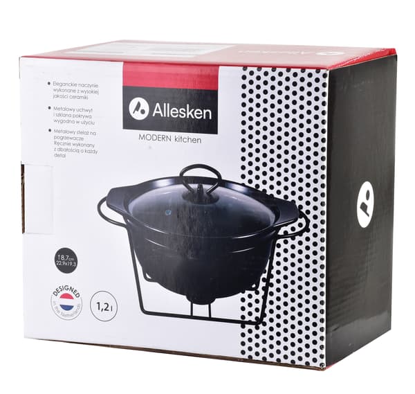 Ceramic Serving Dish with Warmer Allesken MODERN KITCHEN 22.9 x 19.3 x 8.7 cm 1.2 l 1 pc