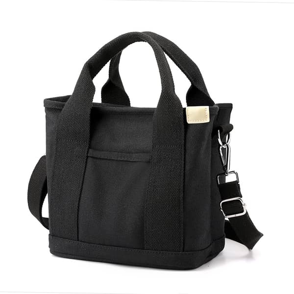 Crossbody-taske til damer, moderne, stort opbevaringsrum, stor stofpose sort