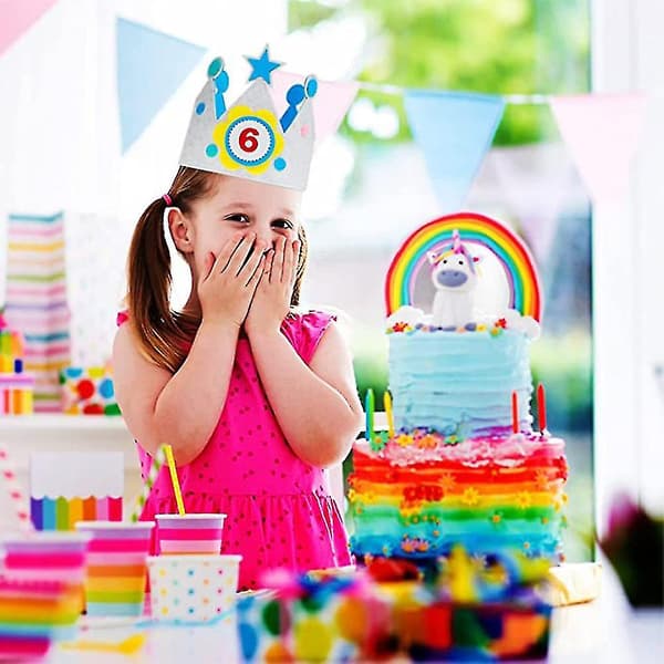 Baby barn glitter pailletkrone, fødselsdagsfesthat