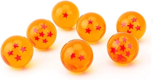 7 stk Dragon Ball-kugler, Dragon Balls 1 til 7 stjerner med gaveæske, samlerobjekt til Dragonball Z-gave (diameter 4,3 cm)