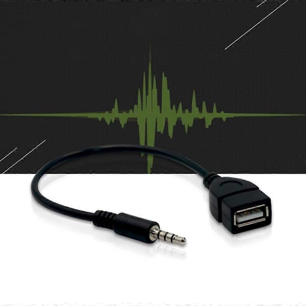 AUX til USB-adapter Lyd Musikk Bilstereo Hankontakt til USB Hunkabel