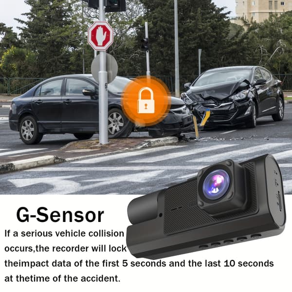 1080P Dashcam 2-tums Främre Bakre Kamera Samtidig Videoövervakning