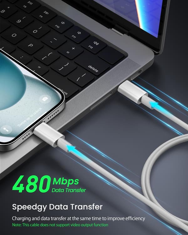 iPhone 15 -latauskaapeli 20W [3 kpl 2M+2M+1M] USB C - USB C -kaapeli PD3.0 QC4.0 pikalataus-FY-