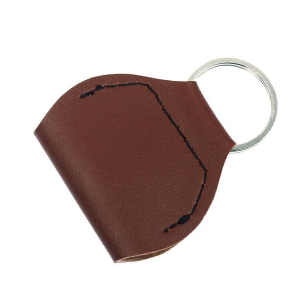 4 stk brune PU-skinnpadleklemmer, padleveske, nøkkelring, padleveske, padleboks, gitarpadleveske