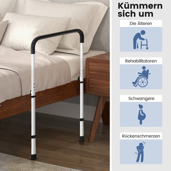 Justerbar sengekant, sikkerhetsstøtte for eldre, 160 kg kapasitet