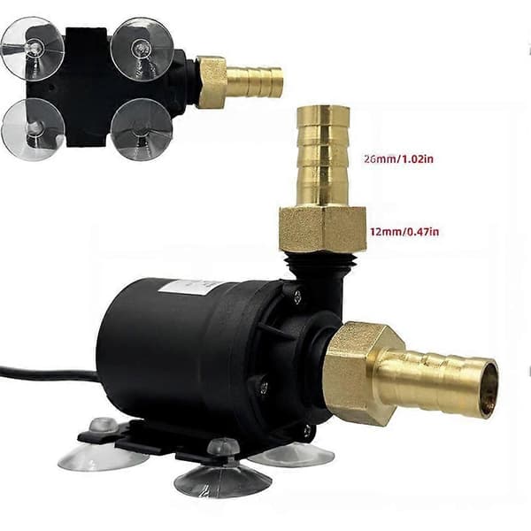 12V DC Solar Brushless Motor Hot Water Pump High Temperature Resistant Solar Motor Water Circulation Pump Black Musta