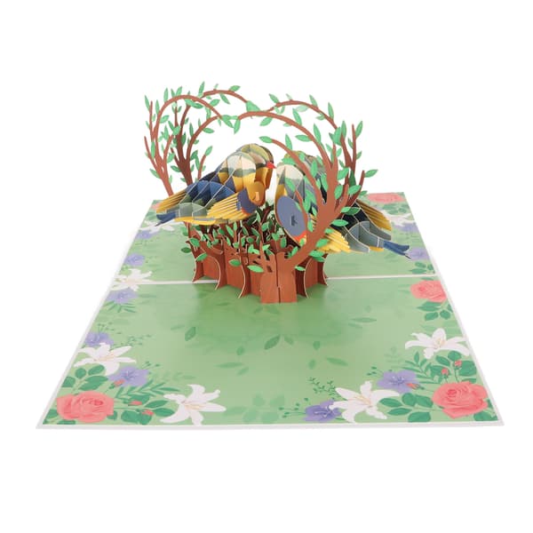 Lovebirds 3D Greeting Card Handmade Reusable Foldable Exquisite Valentine's Day Greeting Card for Festivals