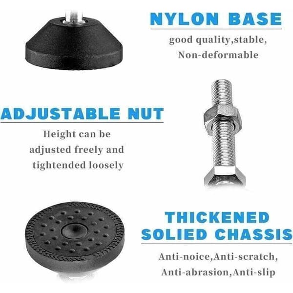 8 st M8 Justerbara Möbelbensskruvar med Stålmutter Kulled 300kg Lastkapacitet