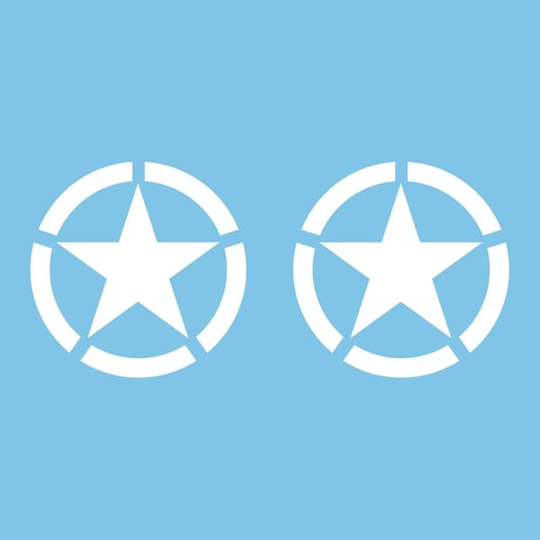 Reflekterande Pentagram Bränsletank Bildekal, Stjärna Bildekal, 4x