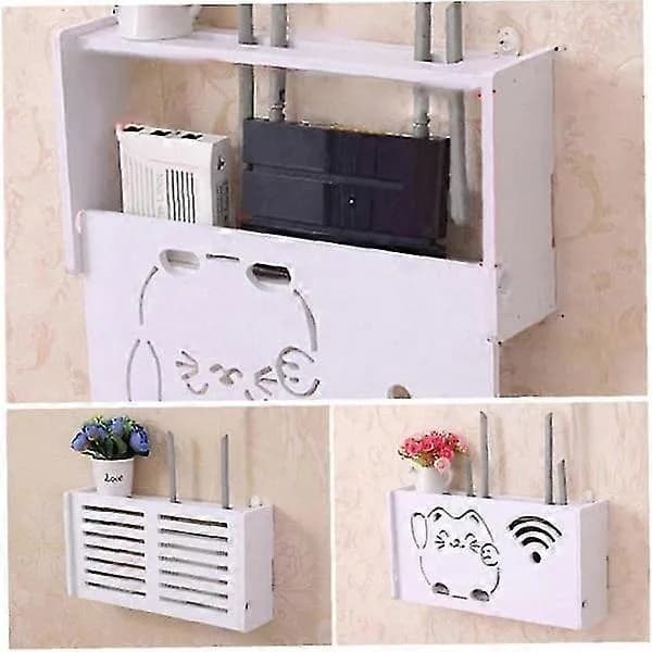1st Wifi Storage Box Router Shelf Living Room Wall Wood Bracket[CO]