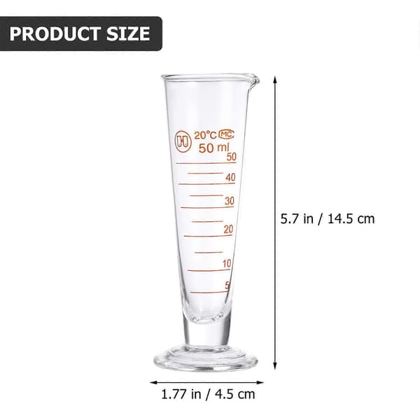 1 st 50 ml Mätglas Glas Rund Bas Laboratorium Kemi Experiment Enhet (LGL) transparent transparent 14.50X5.00X4.50CM