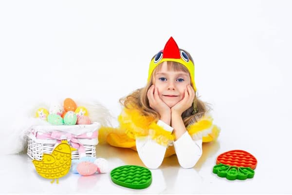4-pakning påske-fidget sensoriske pop-leker for barn gutter jenter småbarn påskekurv fyllstoffer stressavlastningsgaver festgaver