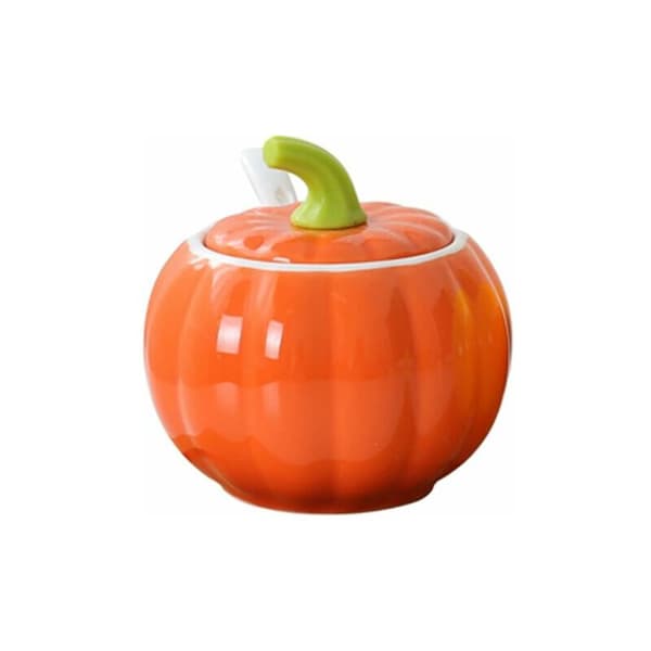 Kryddburkar Pumpa Kryddburkar Kryddbehållare med Skedlock och Ställ (orange)