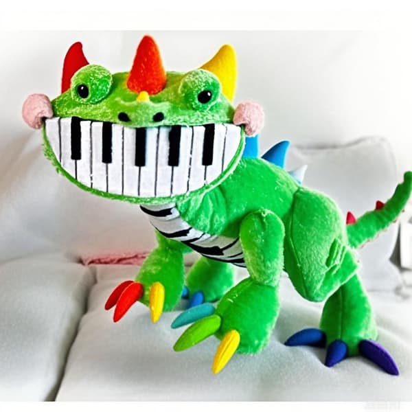 25 cm pehmopiano-dinosauruslelu, jossa 4 pelitilaa [JUN]