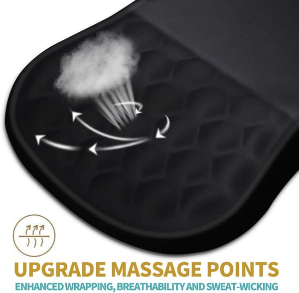 Ergonomisk musemåtte med håndledsstøtte og massage design, håndledsstøtte smertelindrende musemåtte med memory foam & skridsikker PU-base