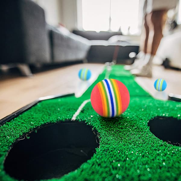 26 stk. Golfbolde, Svampe Træningsgolfbolde, Golftræningsbolde, Regnbue Bløde Skum Havegolfbolde til Indendørs, Udendørs, Golftræning - Rød/Blå